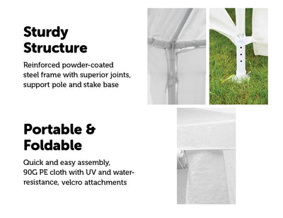 Dealsmate 3x9m Wedding Outdoor Gazebo Marquee Tent Canopy White