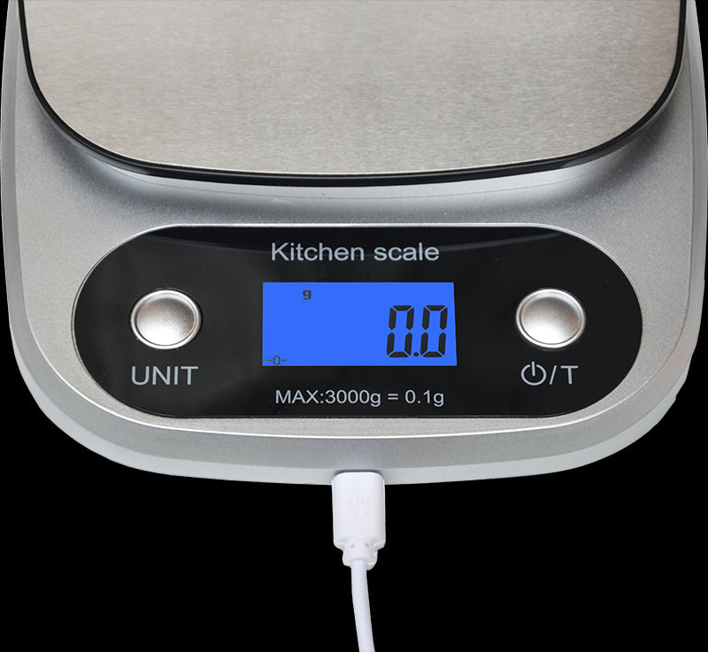 Dealsmate 0.1g High Precision Kitchen Scale Rechargable Food Scale Digital 3KG