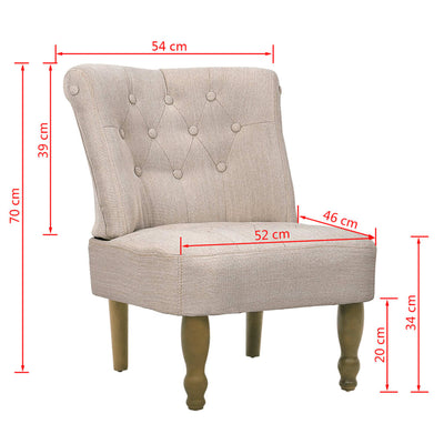 Dealsmate  French Chair Cream Fabric