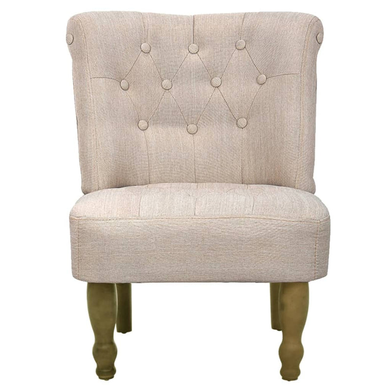 Dealsmate  French Chairs 2 pcs Cream Fabric