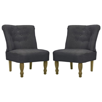 Dealsmate  French Chairs 2 pcs Grey Fabric