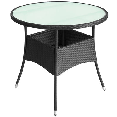 Dealsmate  Garden Table Black 60x74 cm Poly Rattan