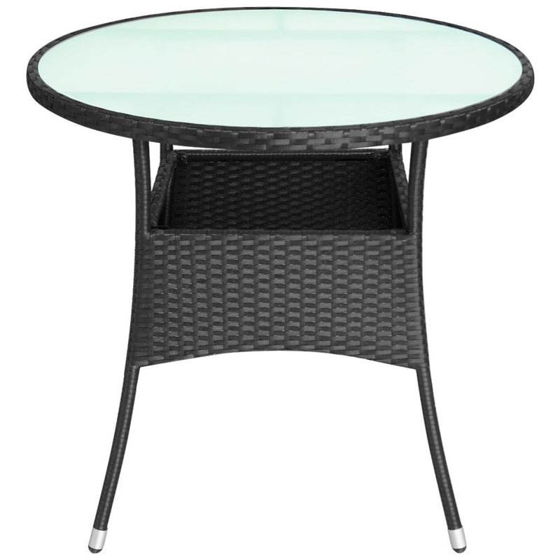 Dealsmate  Garden Table Black 60x74 cm Poly Rattan