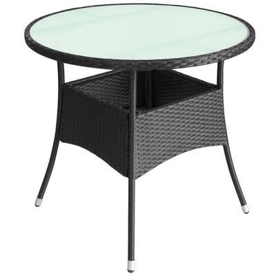 Dealsmate  Garden Table Poly Rattan 80x74 cm Black