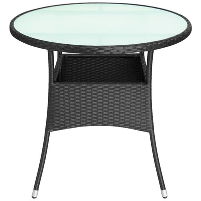 Dealsmate  Garden Table Poly Rattan 80x74 cm Black