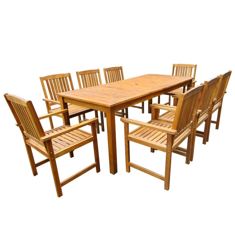 Dealsmate  9 Piece Outdoor Dining Set Solid Acacia Wood