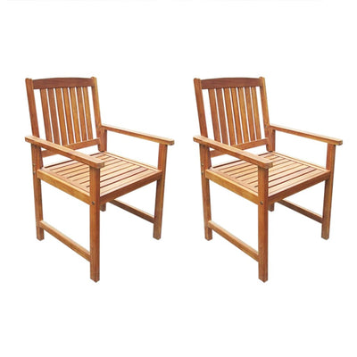 Dealsmate  Garden Chairs 2 pcs Solid Acacia Wood Brown