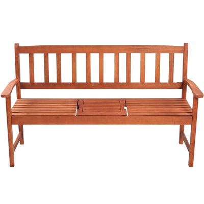 Dealsmate  Garden Bench with Pop-up Table 158 cm Solid Acacia Wood