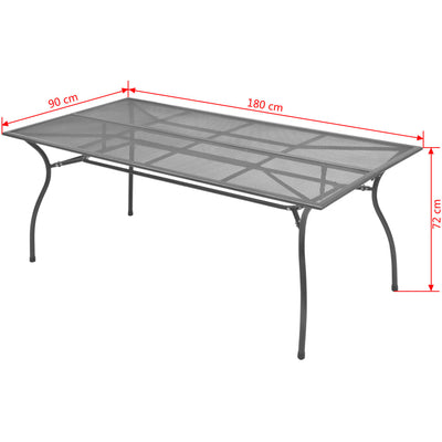 Dealsmate  Garden Table 180x90x72 cm Steel Mesh