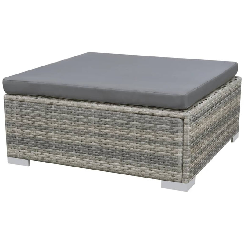 Dealsmate  10 Piece Garden Lounge Set with Cushions Poly Rattan Grey