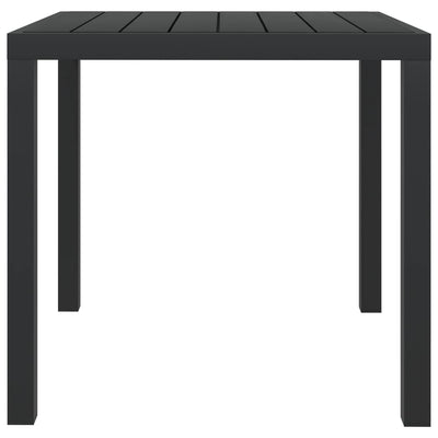 Dealsmate  Garden Table Black 80x80x74 cm Aluminium and WPC