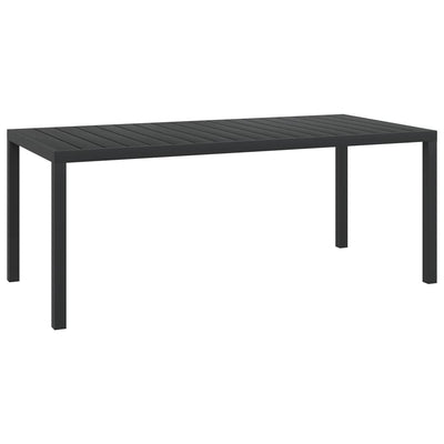 Dealsmate  Garden Table Black 185x90x74 cm Aluminium and WPC