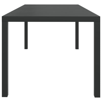 Dealsmate  Garden Table Black 185x90x74 cm Aluminium and WPC