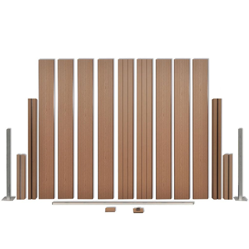 Dealsmate  Fence Panel with 2 Posts WPC 185x185 cm Brown