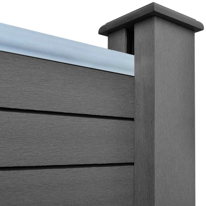 Dealsmate  Fence Panel with 2 Posts WPC 185x185 cm Grey