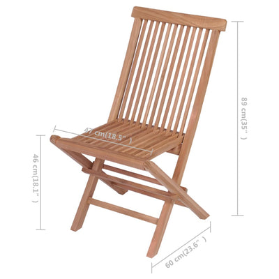 Dealsmate  Folding Garden Chairs 4 pcs Solid Teak Wood