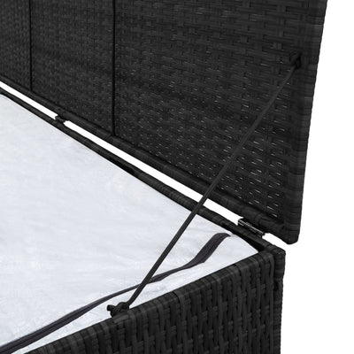 Dealsmate  Garden Storage Box Black 150x50x60 cm Poly Rattan