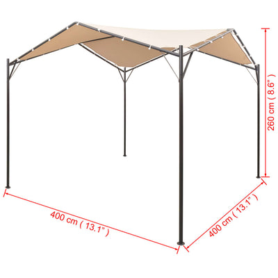 Dealsmate  Gazebo Pavilion Tent Canopy 4x4 m Steel Beige