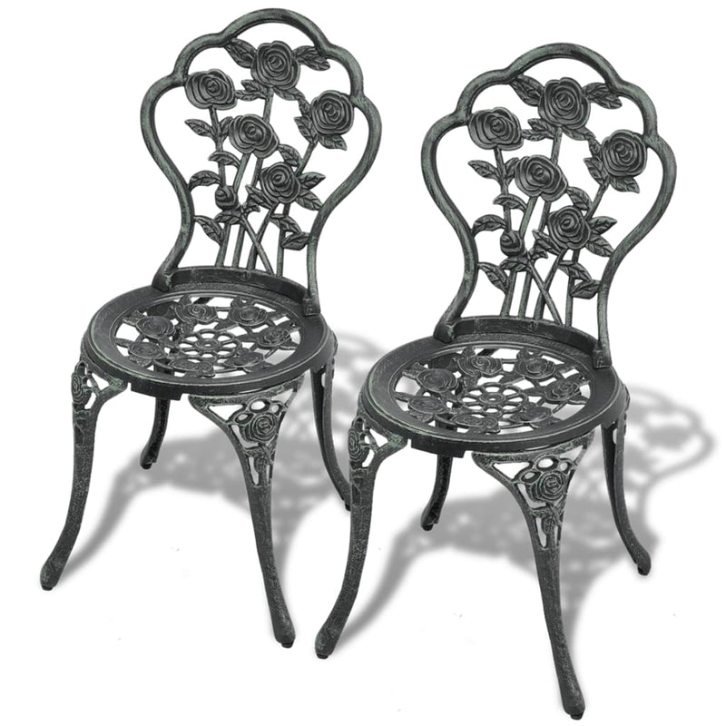 Dealsmate  Bistro Chairs 2 pcs Cast Aluminium Green