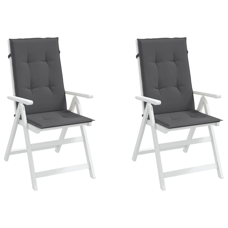 Dealsmate  Garden Highback Chair Cushions 2 pcs Anthracite 120x50x3 cm Fabric