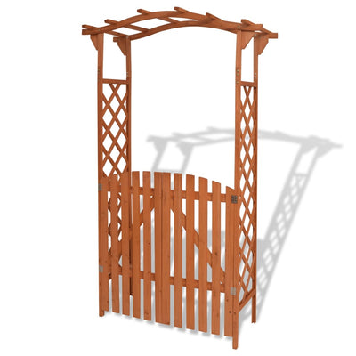 Dealsmate  Garden Arch with Gate Solid Wood 120x60x205 cm