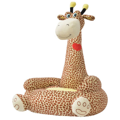 Dealsmate  Plush Children's Chair Giraffe Brown