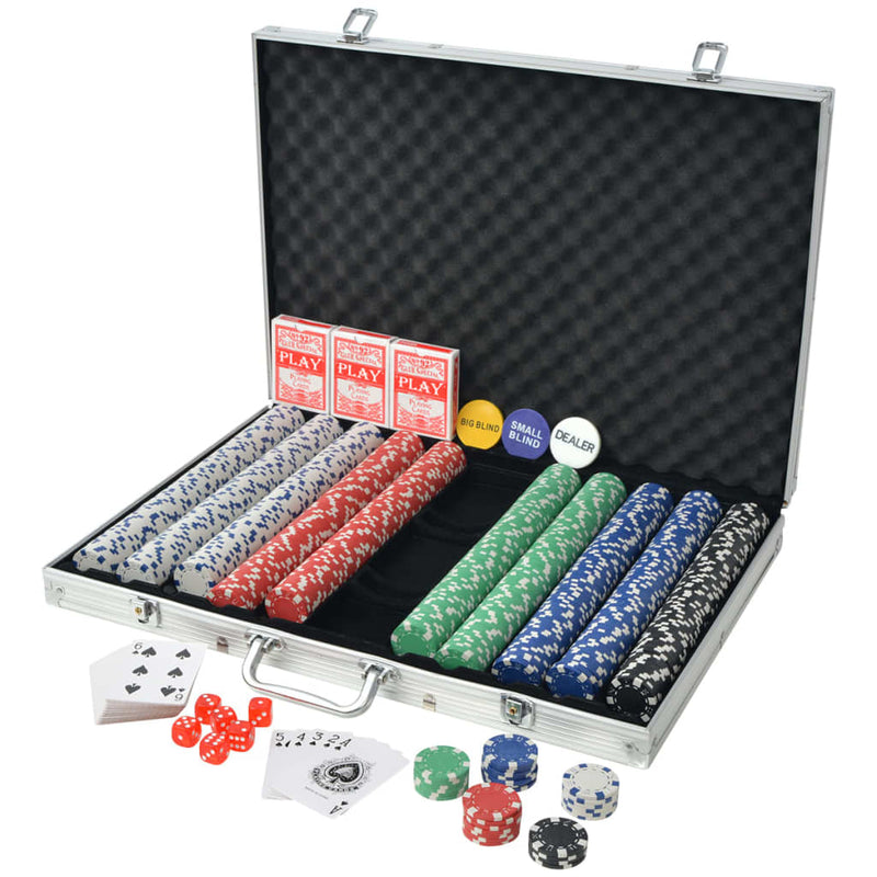Dealsmate  Poker Set with 1000 Chips Aluminium