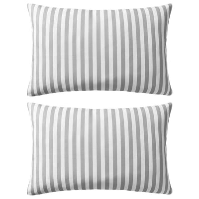 Dealsmate  Outdoor Pillows 2 pcs Stripe Print 60x40 cm Grey