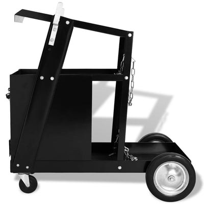 Dealsmate  Welding Cart with 4 Drawers Black