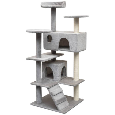 Dealsmate  Cat Tree with Sisal Scratching Posts 125 cm Grey