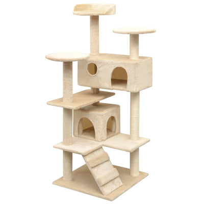 Dealsmate  Cat Tree with Sisal Scratching Posts 125 cm Beige