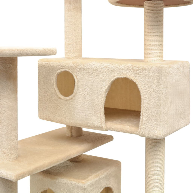 Dealsmate  Cat Tree with Sisal Scratching Posts 125 cm Beige
