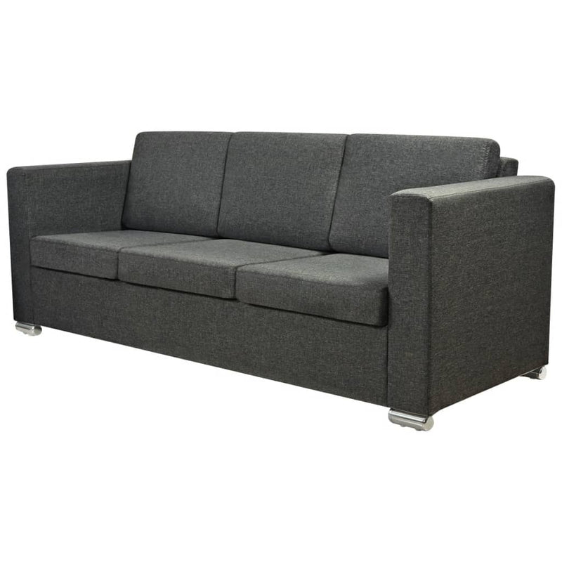 Dealsmate  3-Seater Sofa Fabric Dark Grey