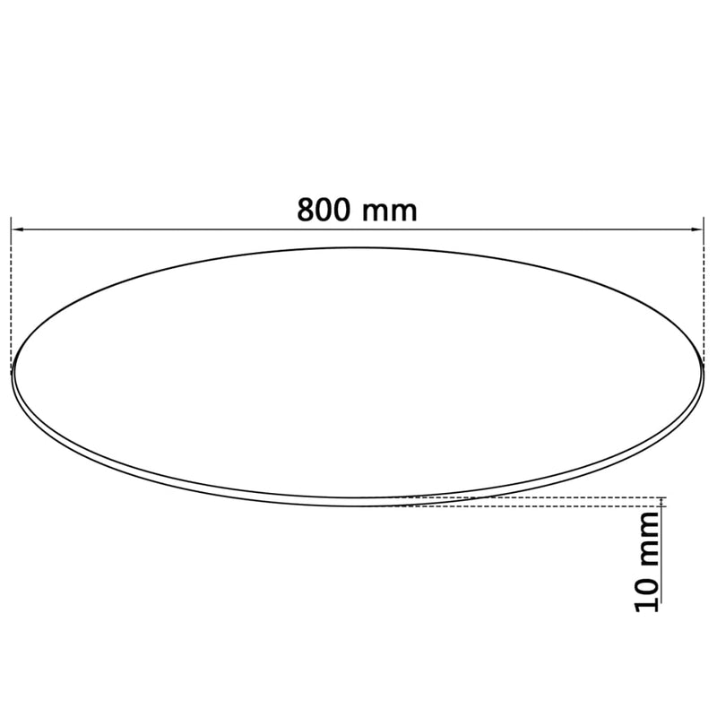 Dealsmate  Table Top Tempered Glass Round 800 mm