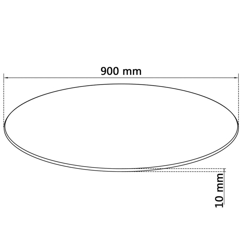 Dealsmate  Table Top Tempered Glass Round 900 mm