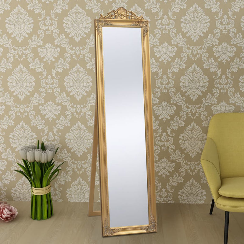Dealsmate  Free-Standing Mirror Baroque Style 160x40 cm Gold