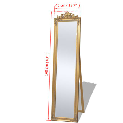 Dealsmate  Free-Standing Mirror Baroque Style 160x40 cm Gold