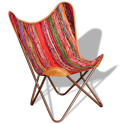 Dealsmate  Butterfly Chair Multicolour Chindi Fabric