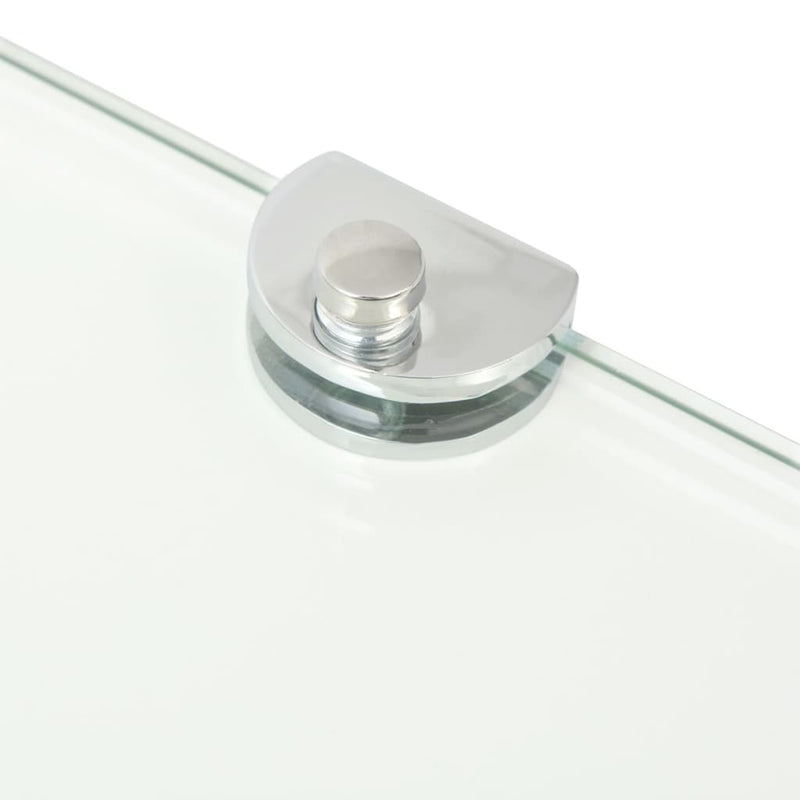 Dealsmate  Corner Shelf with Chrome Supports Glass Clear 25x25 cm