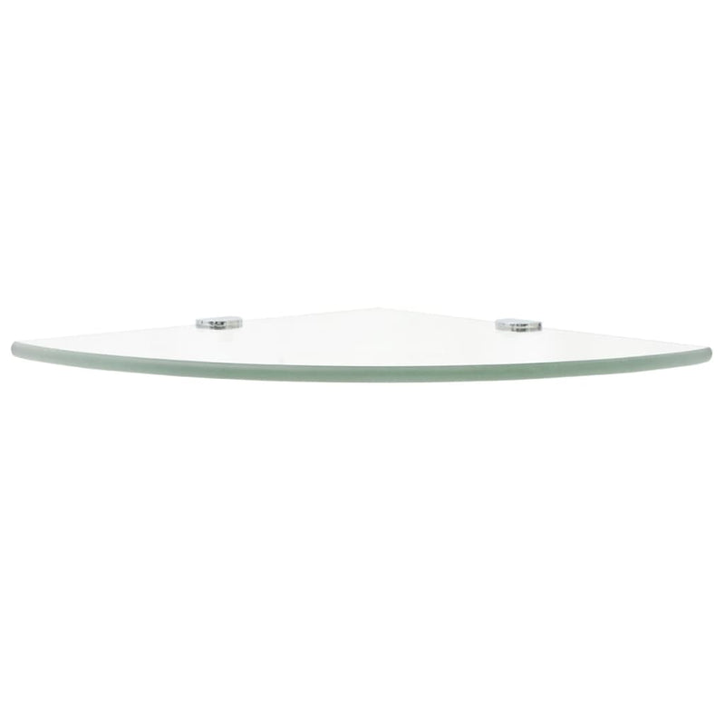 Dealsmate  Corner Shelf with Chrome Supports Glass Clear 35x35 cm