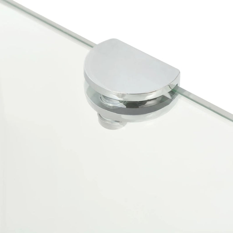 Dealsmate  Corner Shelf with Chrome Supports Glass Clear 35x35 cm