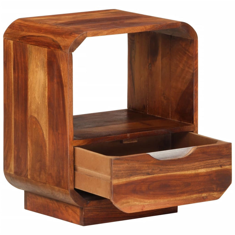 Dealsmate  Nightstand with Drawer Solid Sheesham Wood 40x30x50 cm