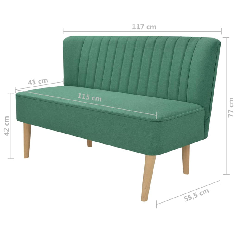 Dealsmate  Sofa Fabric 117x55.5x77 cm Green