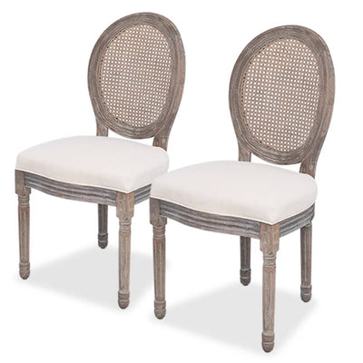 Dealsmate  Dining Chairs 2 pcs Cream Fabric