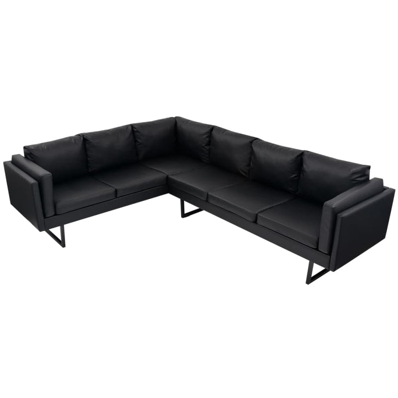Dealsmate  Corner Sofa Artificial Leather Black