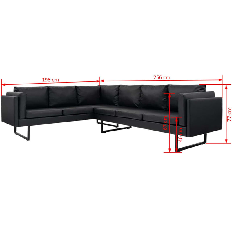 Dealsmate  Corner Sofa Artificial Leather Black