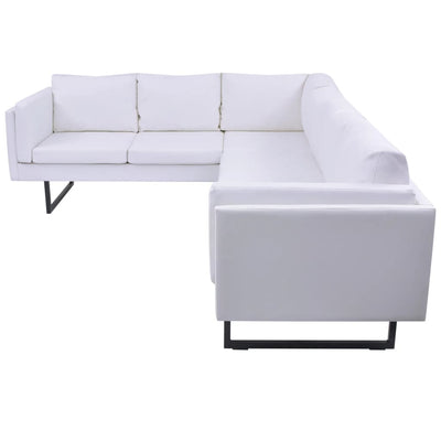 Dealsmate  Corner Sofa Artificial Leather White