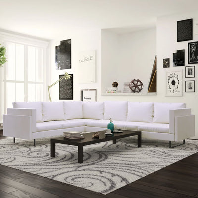 Dealsmate  Corner Sofa Artificial Leather White