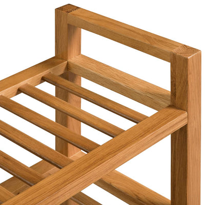Dealsmate  Shoe Rack with 3 Shelves 100x27x60 cm Solid Oak Wood