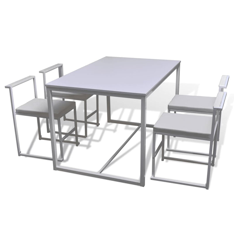 Dealsmate  5 Piece Dining Table and Chair Set White